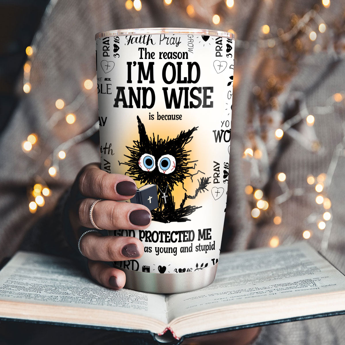 God Protected Me - Christian Faith Drinkware - 20oz Stainless Steel Tumbler