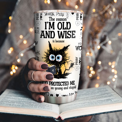 God Protected Me - Christian Faith Drinkware - 20oz Stainless Steel Tumbler