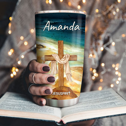 Footprints in the Sand - Personalized Stainless Steel Tumbler