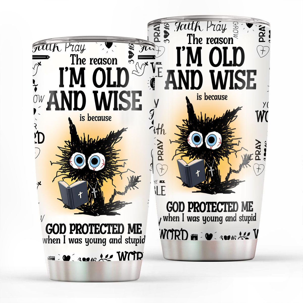 God Protected Me - Christian Faith Drinkware - 20oz Stainless Steel Tumbler