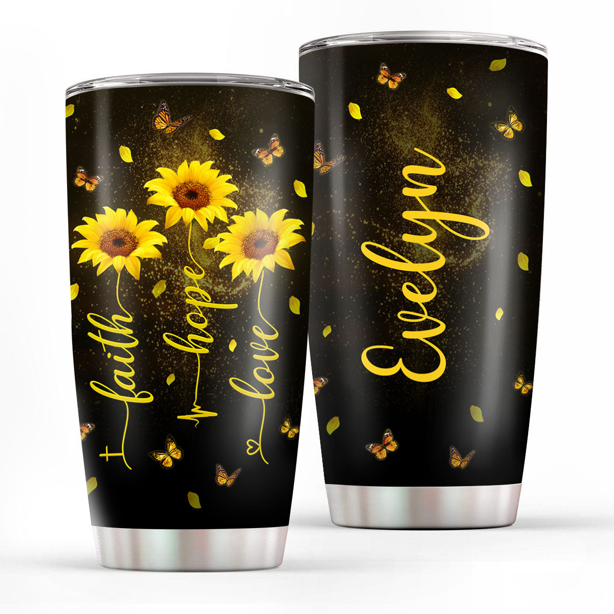 Faith Hope Love - Personalized Stainless Steel Tumbler