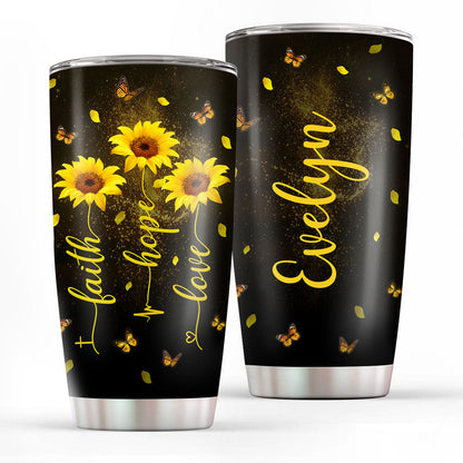 Faith Hope Love - Personalized Stainless Steel Tumbler