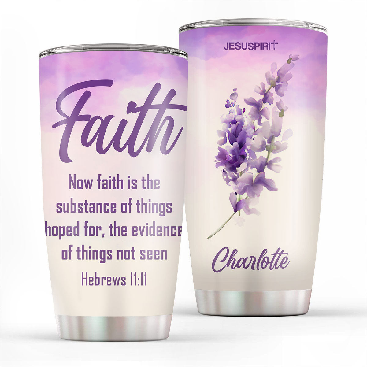 Faith Hope Love - 20oz Stainless Steel Tumbler - Personalized Gift for Her