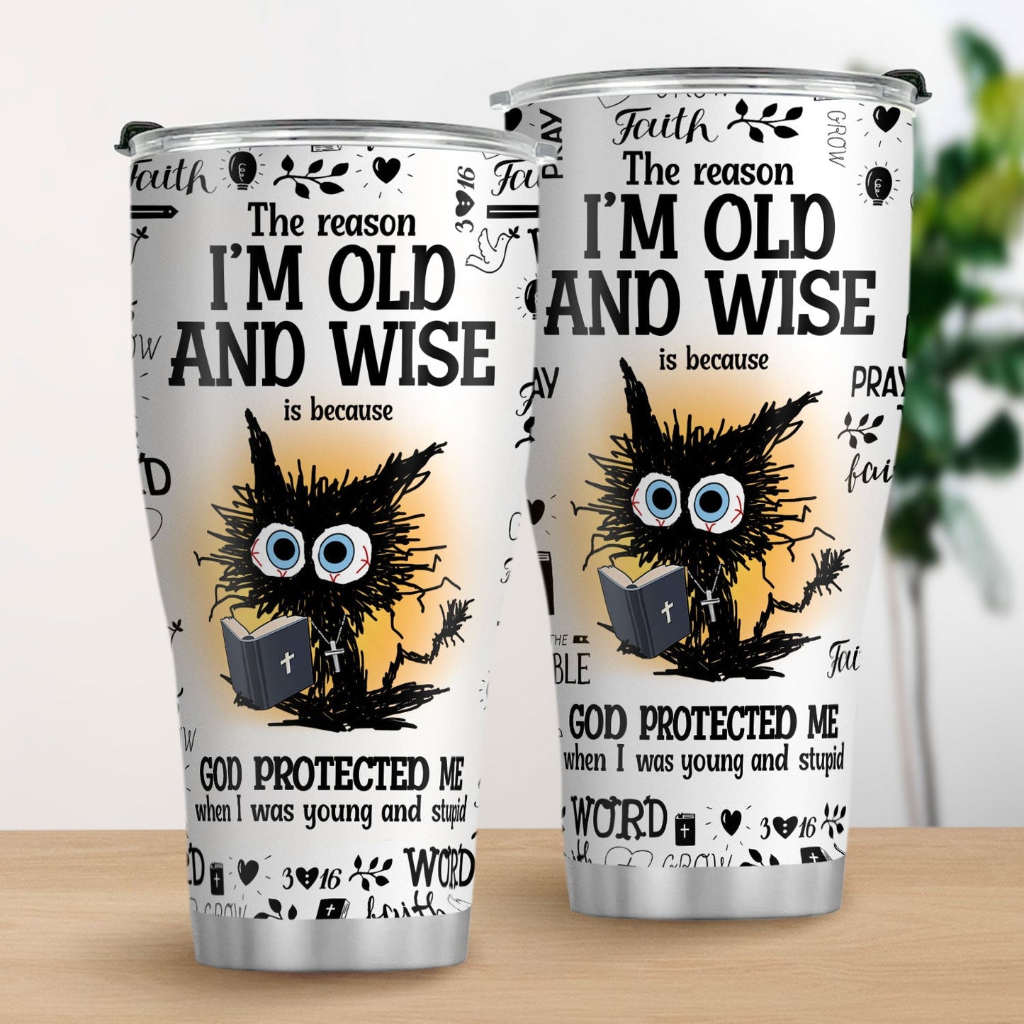 God Protected Me - Christian Faith Drinkware - 20oz Stainless Steel Tumbler