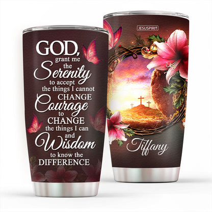 God Grant Me Serenity Quote - 20oz Stainless Steel Tumbler