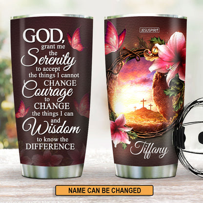 God Grant Me Serenity Quote - 20oz Stainless Steel Tumbler