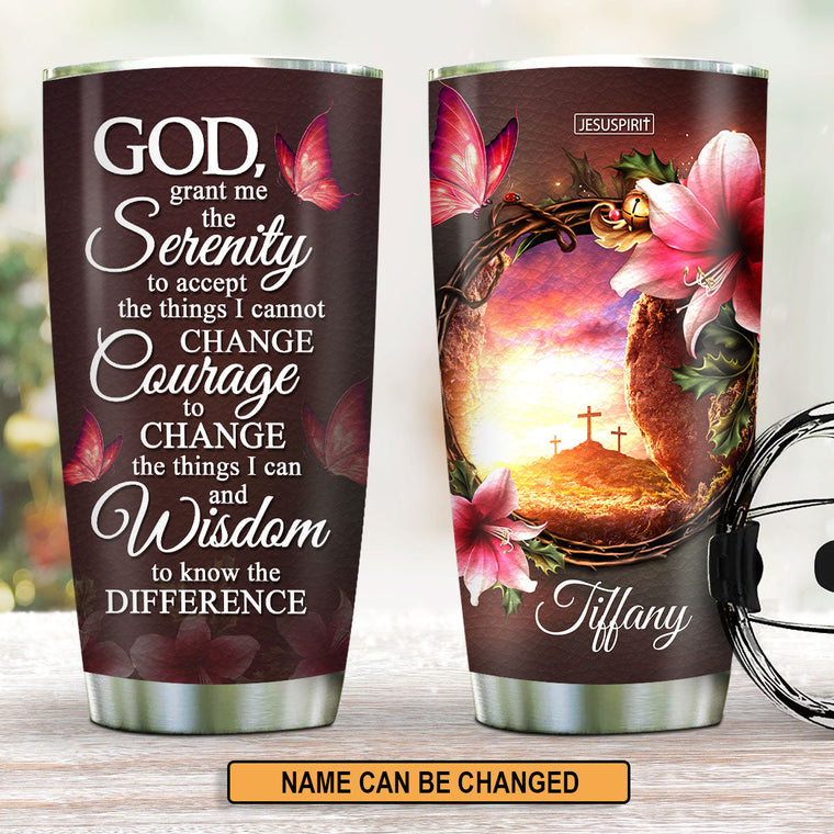 God Grant Me Serenity Quote - 20oz Stainless Steel Tumbler