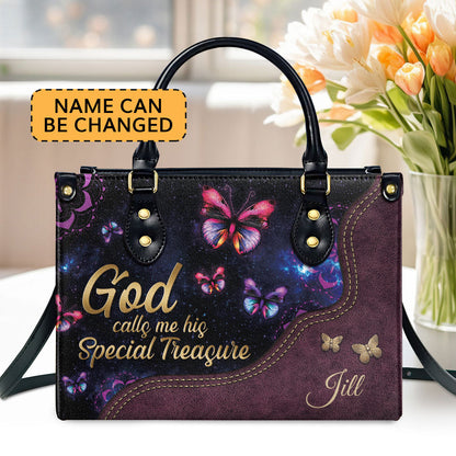 God Calls You His Treasure - Personalized Leather Handbag GMJSLB200083