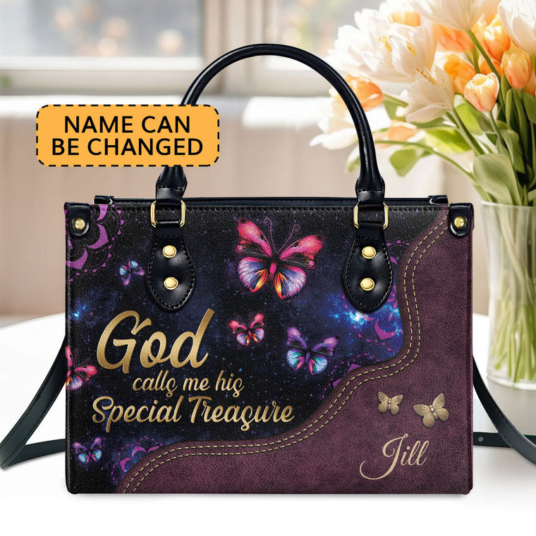 God Calls You His Treasure - Personalized Leather Handbag GMJSLB200083