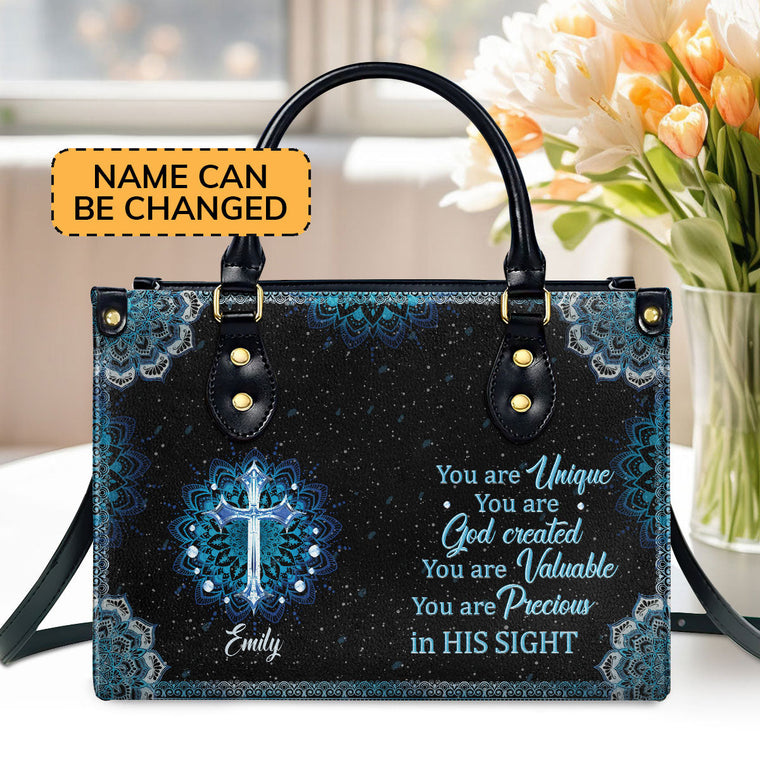 You Are Precious In His Sight - Personalized Leather Handbag GMJSLB200099