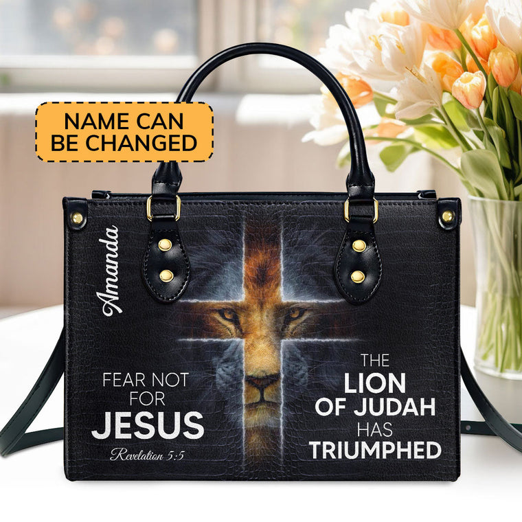 The Lion Of Judah Has Triumphed - Personalized Leather Handbag GMJSLB200084