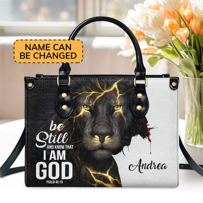 Be Still And Know That I Am God - Personalized Leather Handbag GMJSLB200083