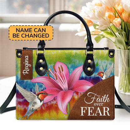Faith Over Fear - Personalized Lily Leather Handbag GMJSLB200103
