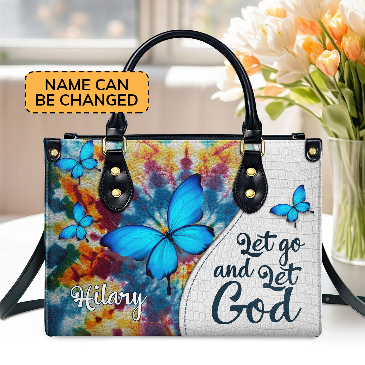 Let Go And Let God - Personalized Leather Handbag GMJSLB200102