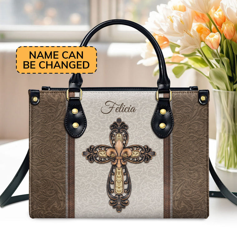 Faith-Inspired - Leather Handbag with Custom Name GMJSLB200093