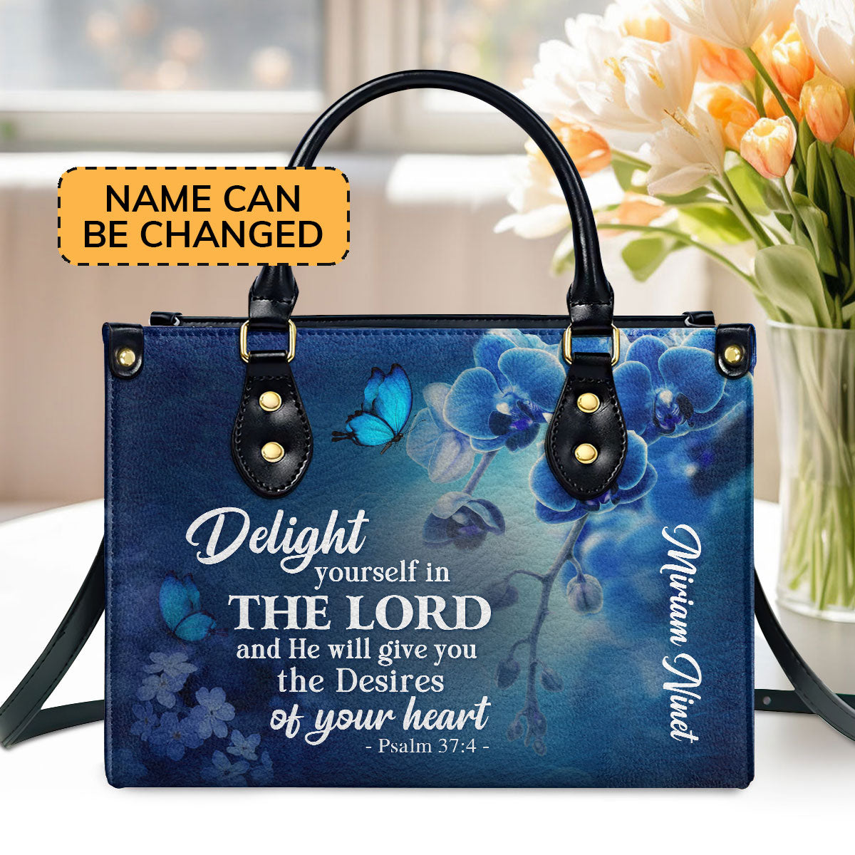 Psalm 37:4 Gift for Women - Personalized Leather Handbag GMJSLB200095