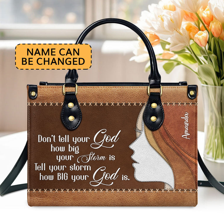 Faith Quote - Personalized Leather Handbag GMJSLB200101