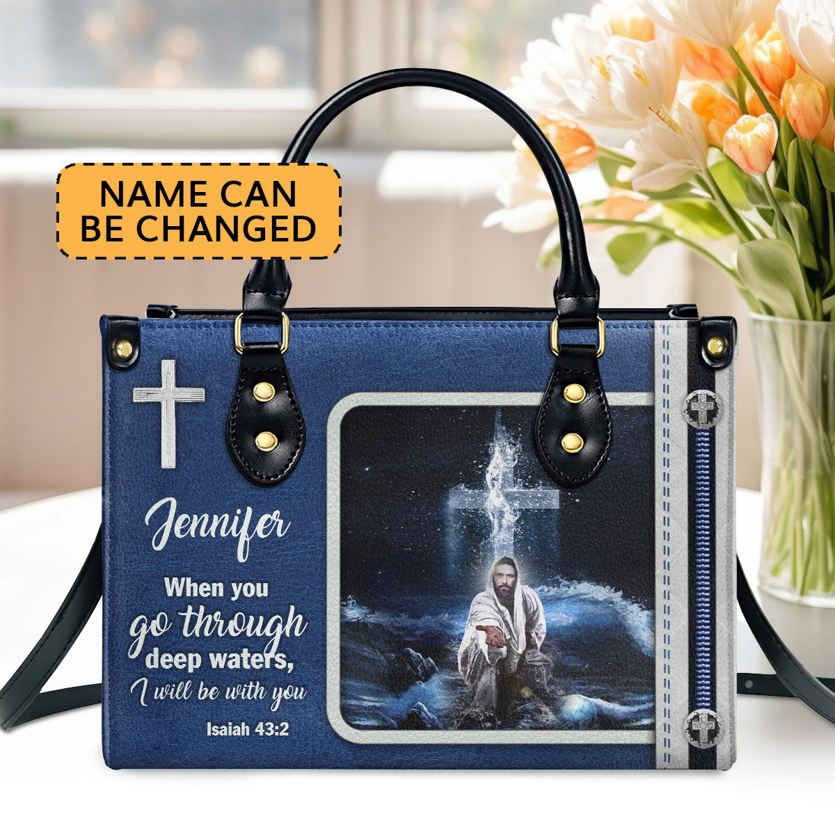 Faith-Based Quote - Personalized Leather Handbag GMJSLB200103