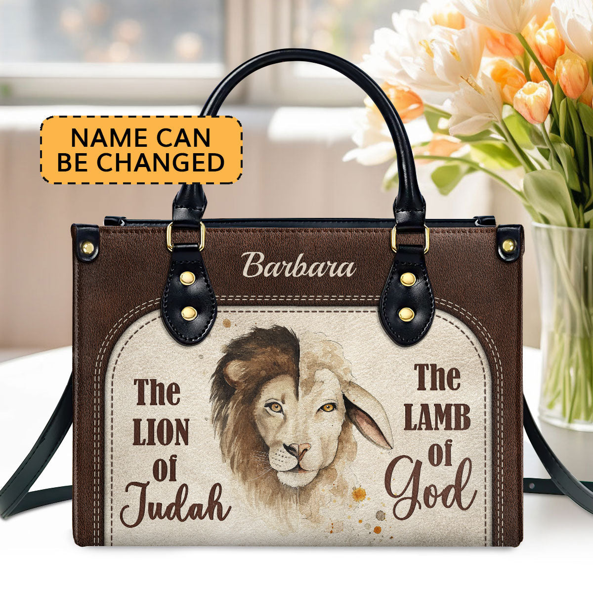 The Lion Of Judah - Personalized Leather Handbag GMJSLB200092