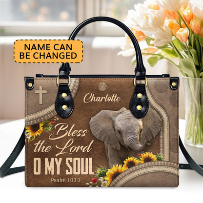Bless The Lord O My Soul - Personalized Leather Handbag - Gift for Women GMJSLB200111