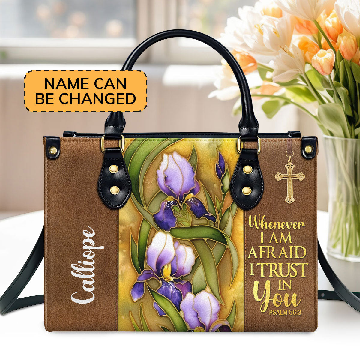 Faith-Based Quote - Personalized Leather Handbag GMJSLB200088