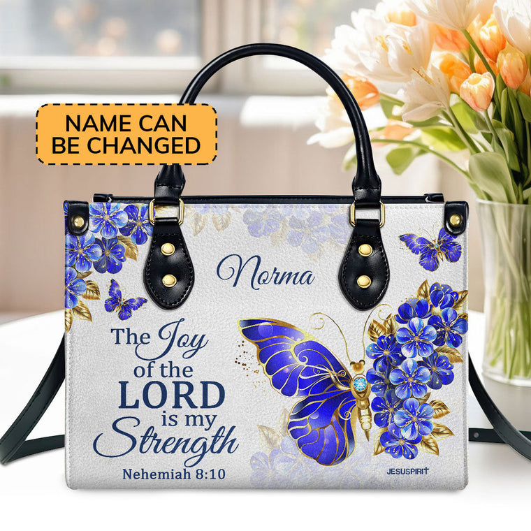 Joy Of The Lord Is My Strength - Personalized Leather Handbag GMJSLB200064