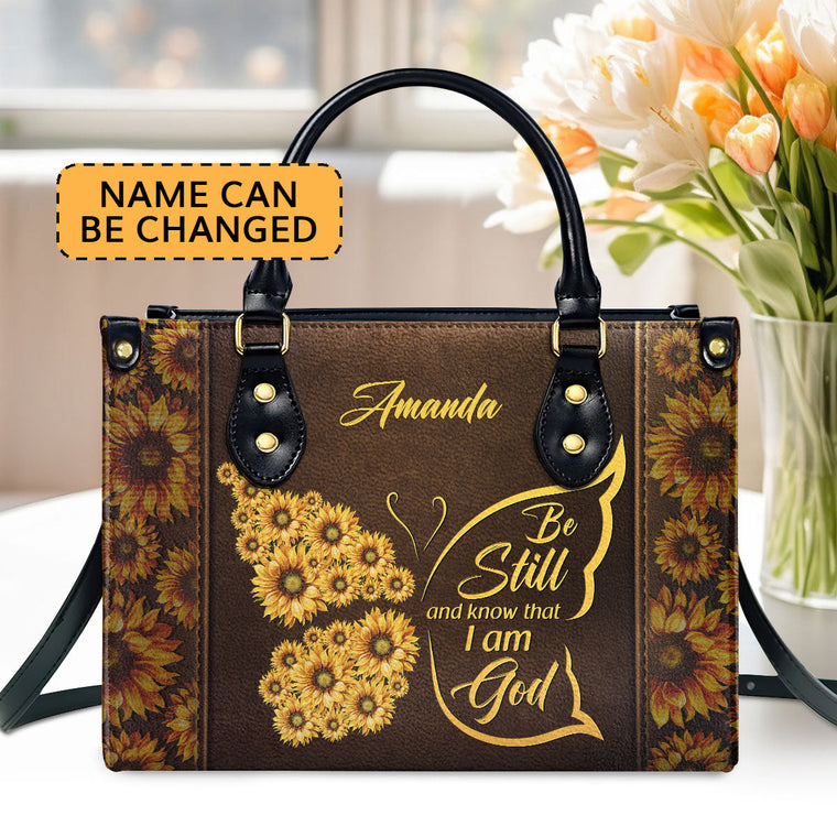 Be Still And Know That I Am God - Personalized Leather Handbag GMJSLB200073