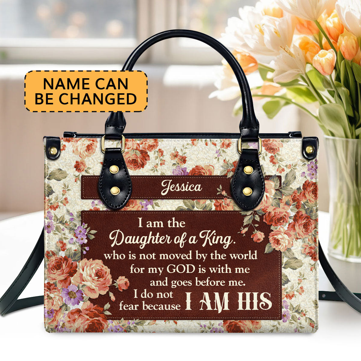 Faith Quote - Personalized Leather Handbag for Women GMJSLB200056