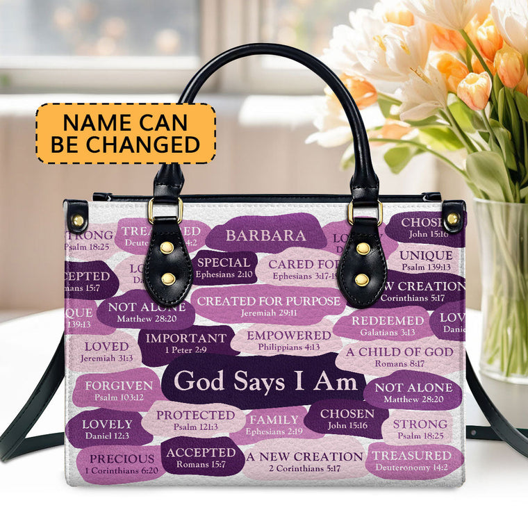 What God Says About You - Personalized Leather Handbag GMJSLB200055