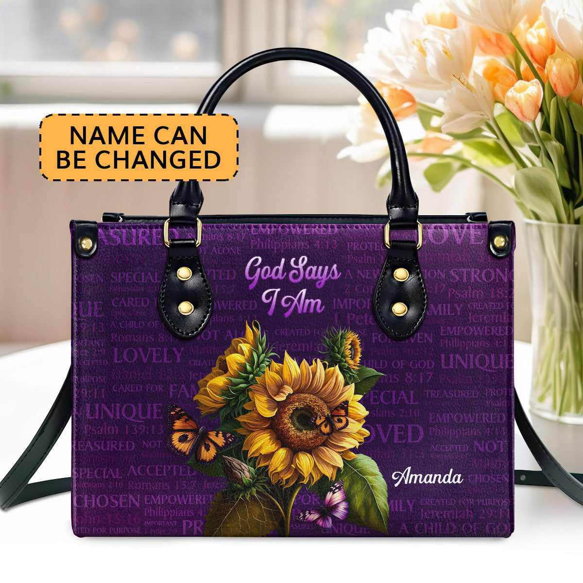 What God Says About You - Personalized Leather Handbag GMJSLB200057