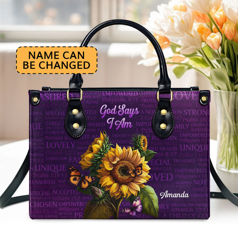 What God Says About You - Personalized Leather Handbag GMJSLB200057