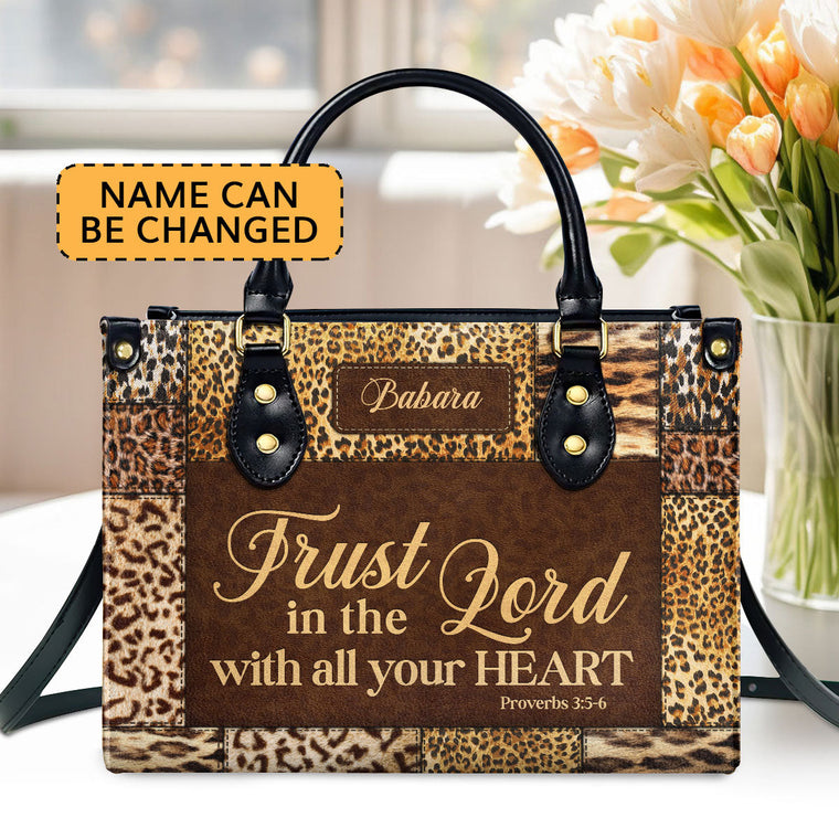 Trust In The Lord - Personalized Leather Handbag GMJSLB200049
