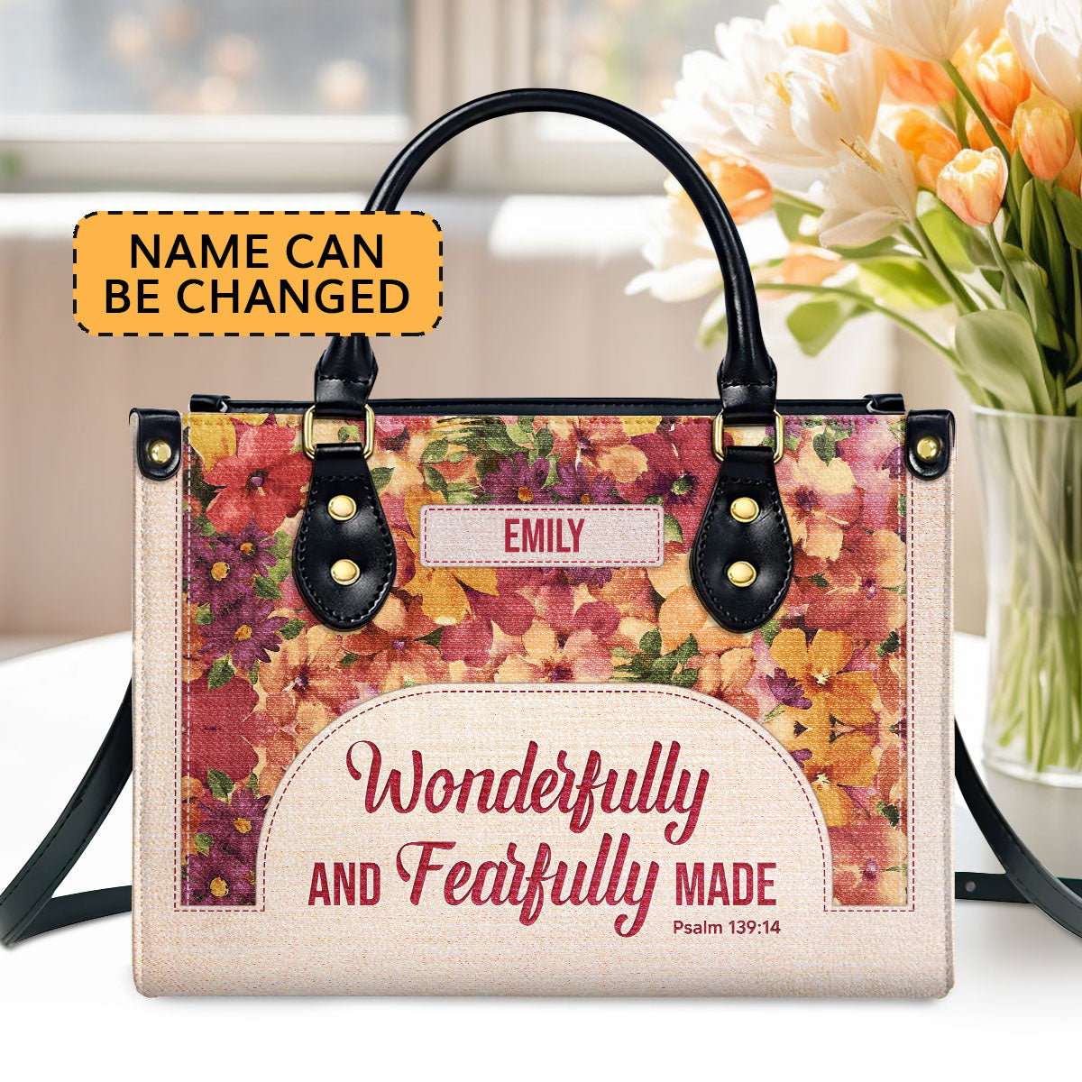 Psalm 139:14 Gift for Women - Personalized Leather Handbag GMJSLB200045