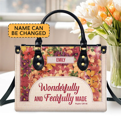 Psalm 139:14 Gift for Women - Personalized Leather Handbag GMJSLB200045