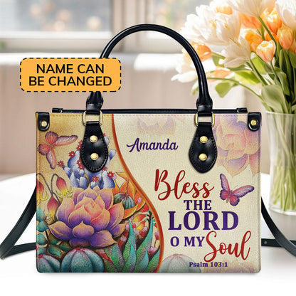 Psalm 103:1 Gift for Women - Personalized Leather Handbag GMJSLB200083