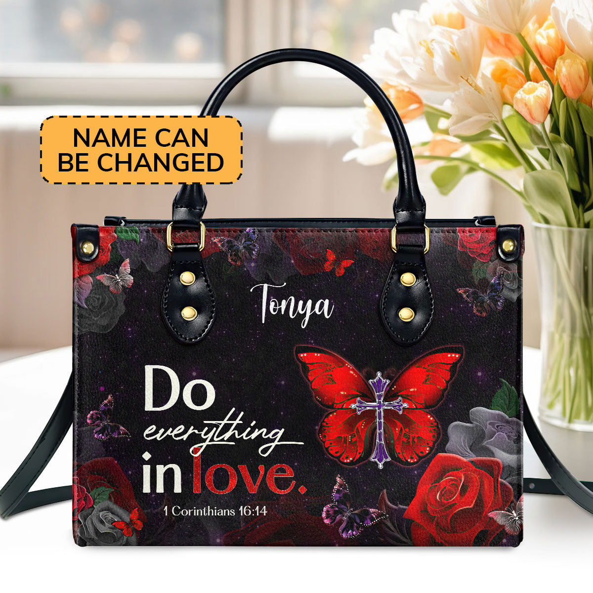 Do Everything in Love - Personalized Leather Handbag GMJSLB200065