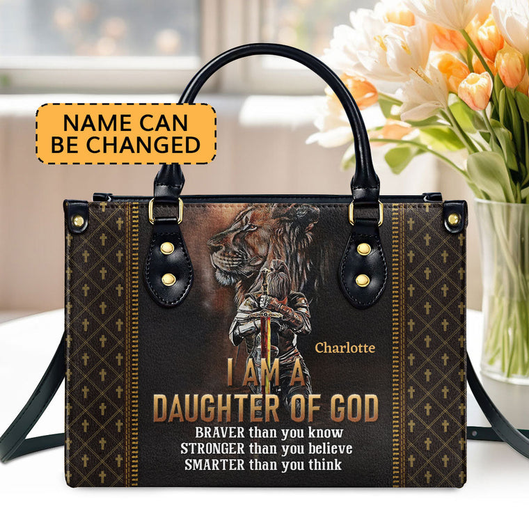 I Am A Daughter Of God - Personalized Leather Handbag GMJSLB200086