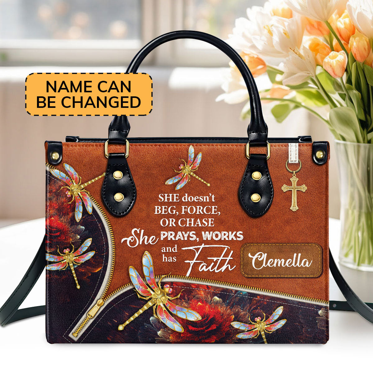 Faith-Inspired - Personalized Leather Handbag for Women GMJSLB200084