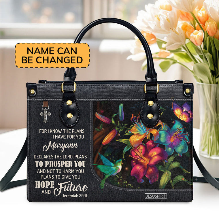 Faith Quote - Personalized Leather Handbag GMJSLB200100