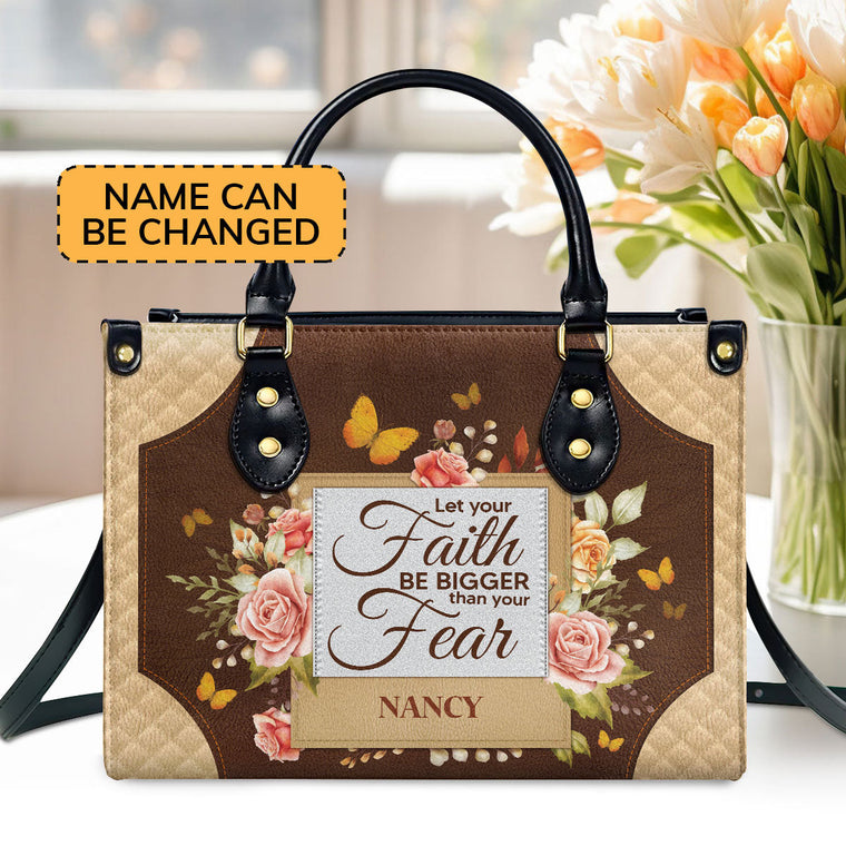 Let Your Faith Be Bigger - Personalized Leather Handbag GMJSLB200101