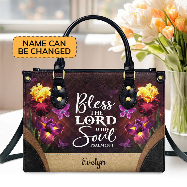 Bless The Lord O My Soul - Personalized Leather Handbag - Christian Gift for Women GMJSLB200102