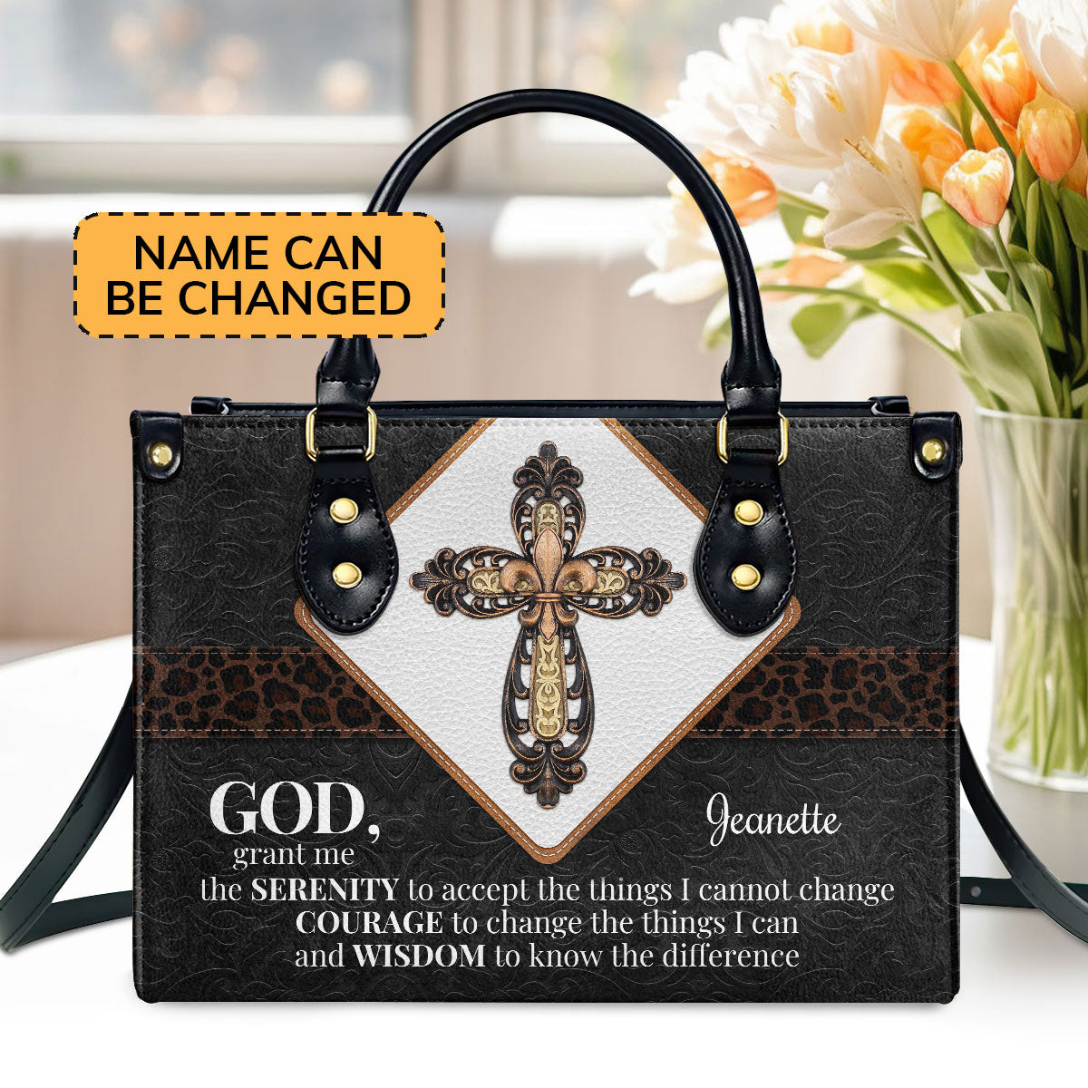 Faith Quote - Personalized Leather Handbag GMJSLB200079