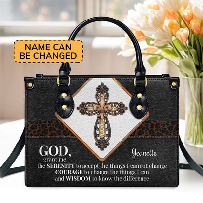 Faith Quote - Personalized Leather Handbag GMJSLB200079