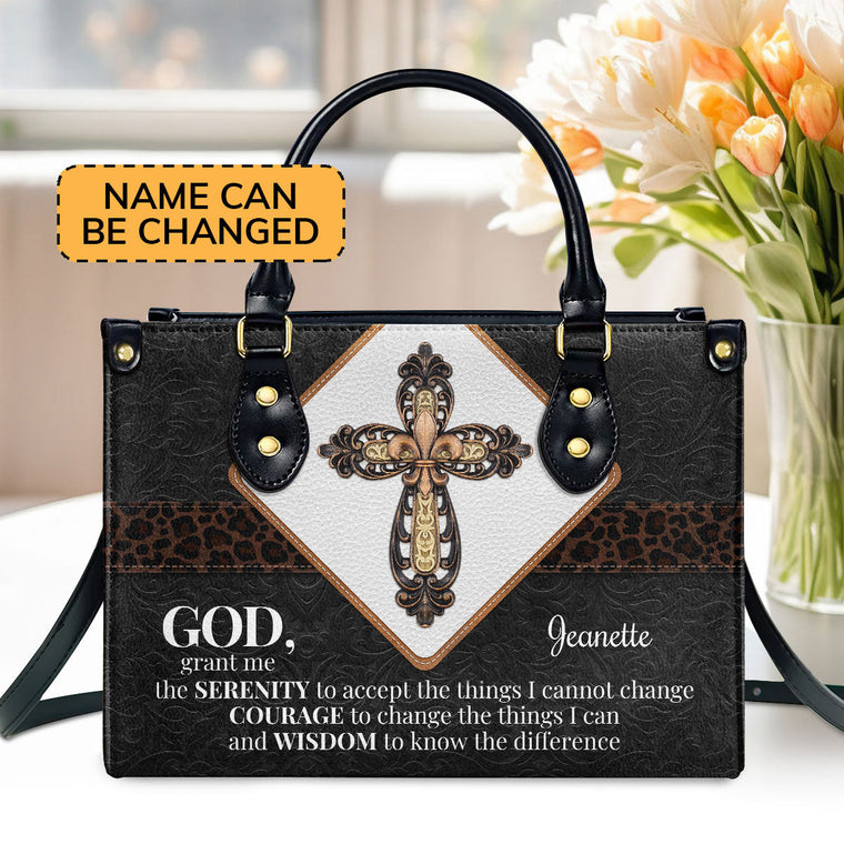 Faith Quote - Personalized Leather Handbag GMJSLB200079