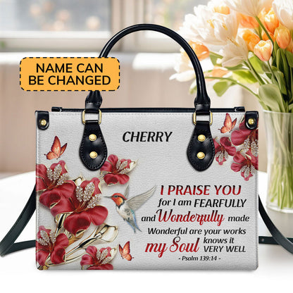 Fearfully And Wonderfully Made - Personalized Leather Handbag GMJSLB200115
