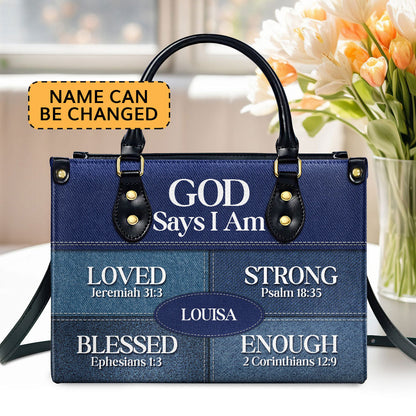God Says You Are - Personalized Leather Handbag GMJSLB200037