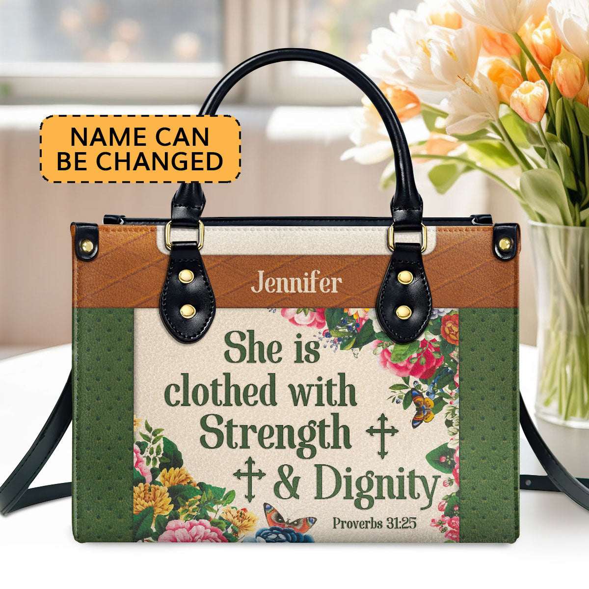 Bible Verse - Personalized Leather Handbag for Women GMJSLB200110