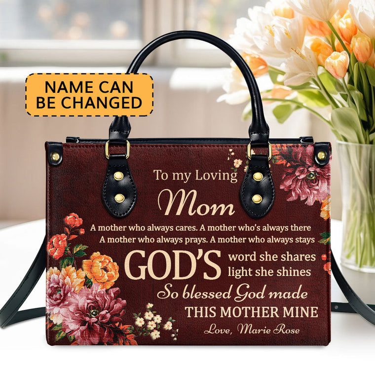 To My Loving Mom - Personalized Leather Handbag GMJSLB200092