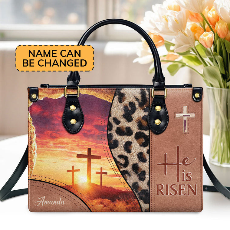 He Is Risen - Personalized Leather Handbag - Gift for Women GMJSLB200094