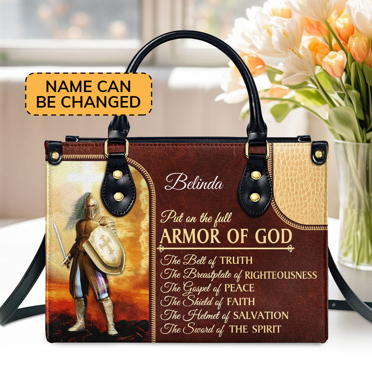 Faith Quote - Personalized Leather Handbag GMJSLB200091